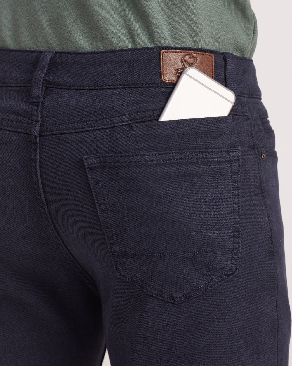 Skinny Fit Six-Pocket Coloured Denims - Navy