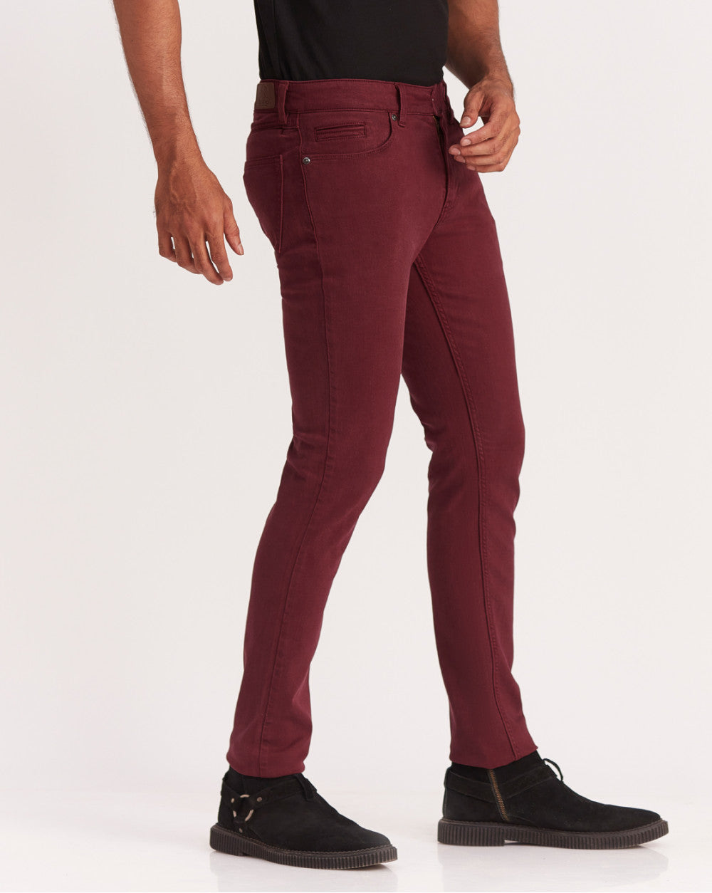 Skinny Fit Six-Pocket Coloured Denims - Maroon