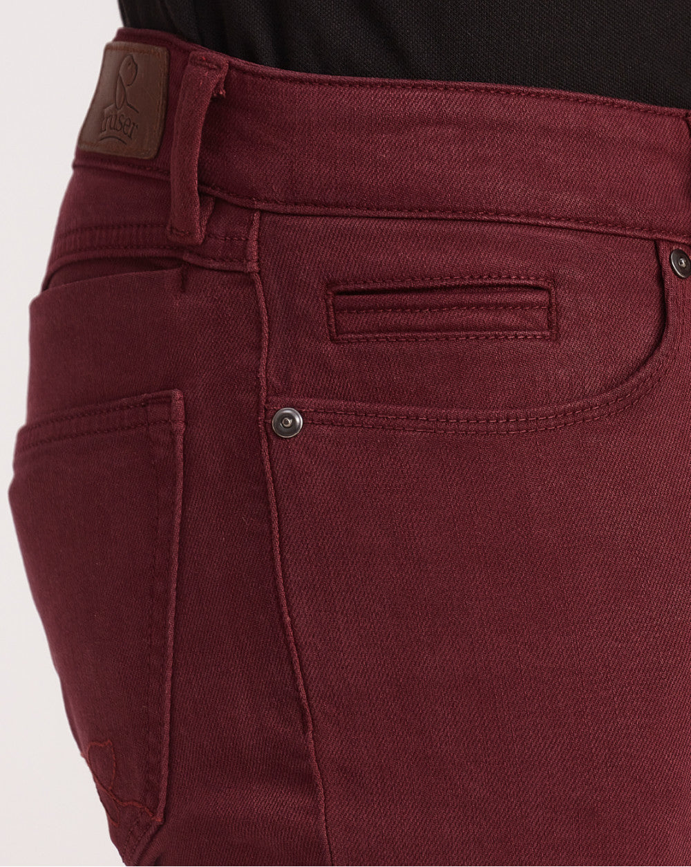 Skinny Fit Six-Pocket Coloured Denims - Maroon