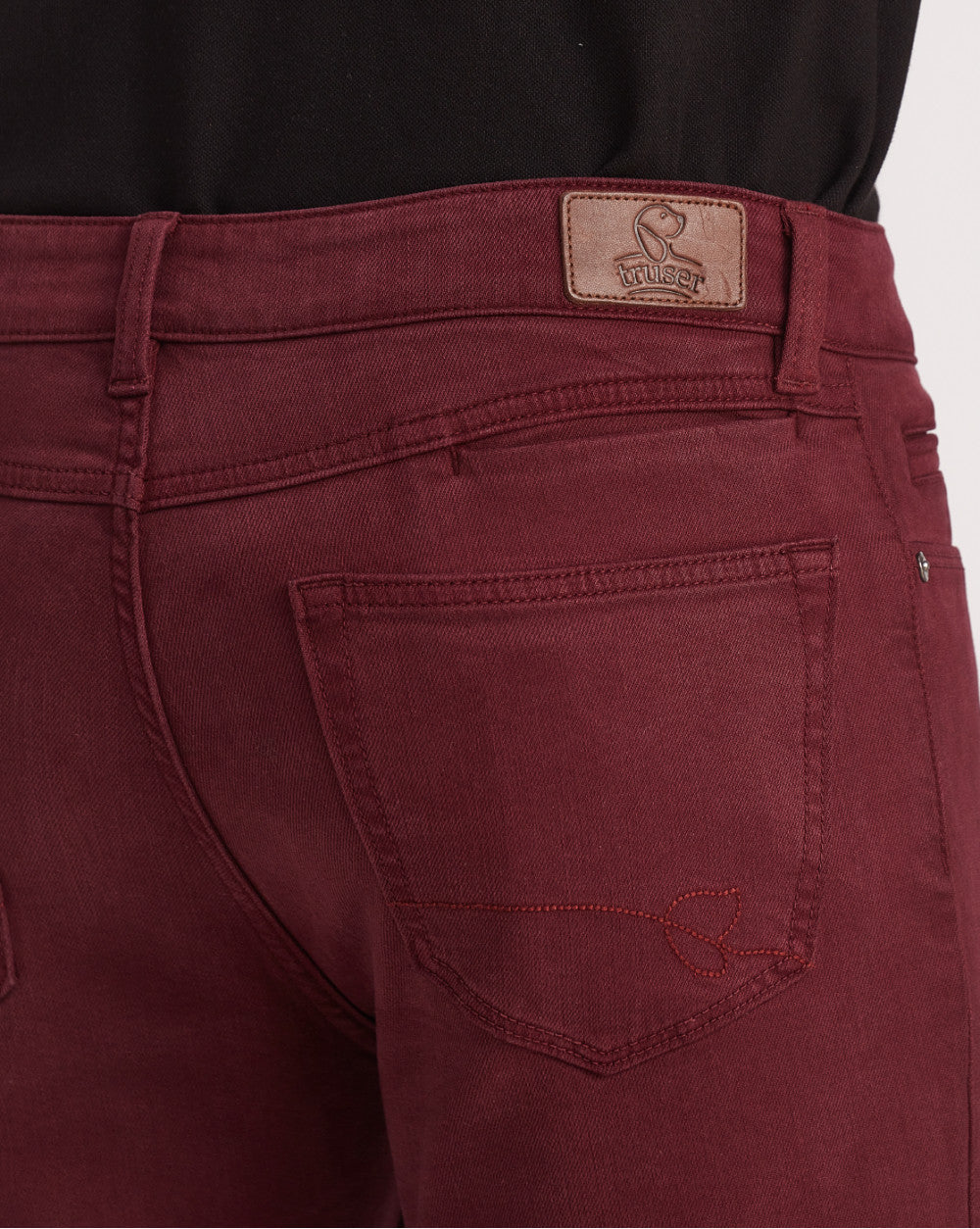 Skinny Fit Six-Pocket Coloured Denims - Maroon