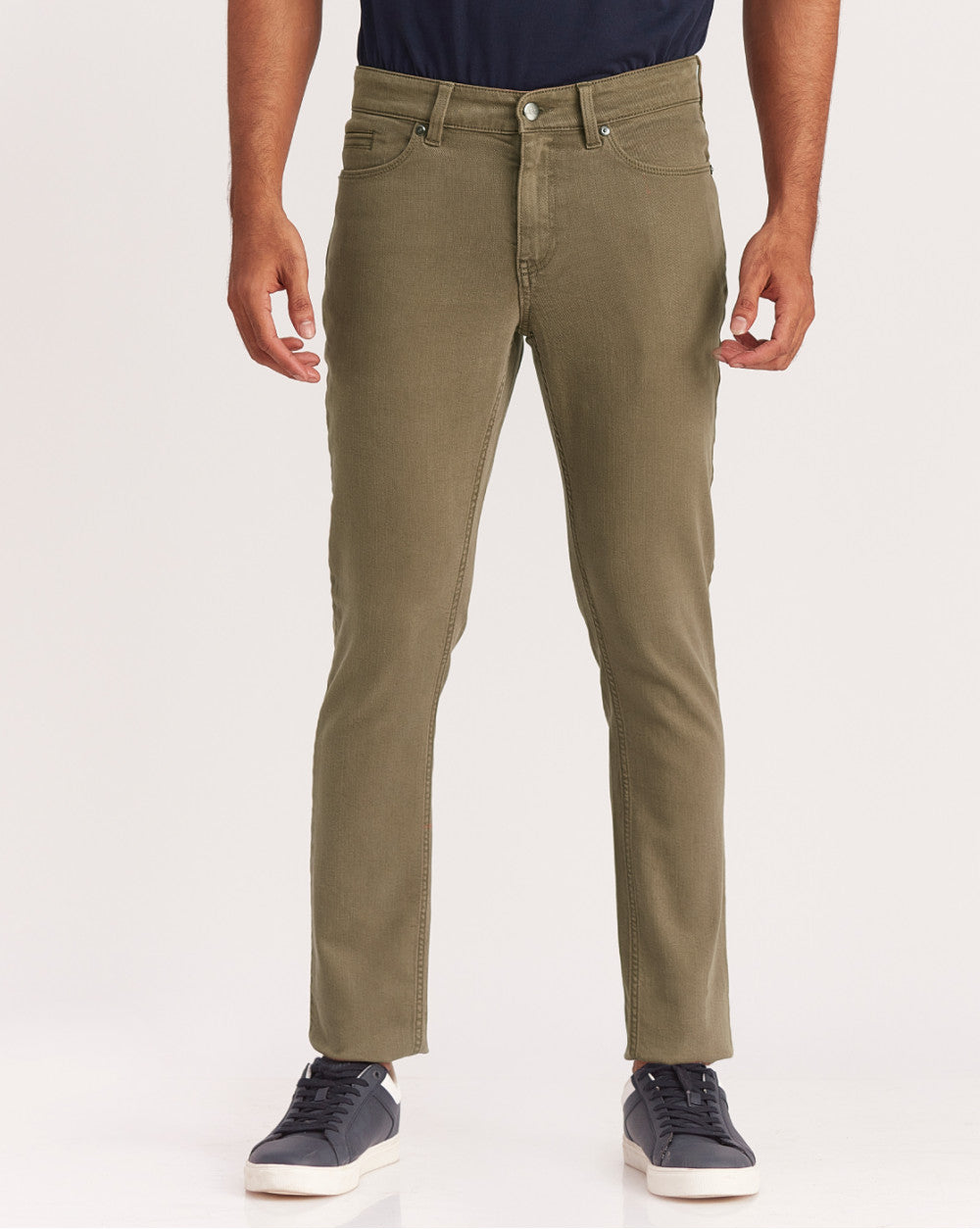 Skinny Fit Six-Pocket Coloured Denims - Army Green