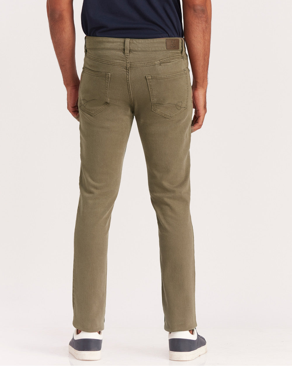 Skinny Fit Six-Pocket Coloured Denims - Army Green