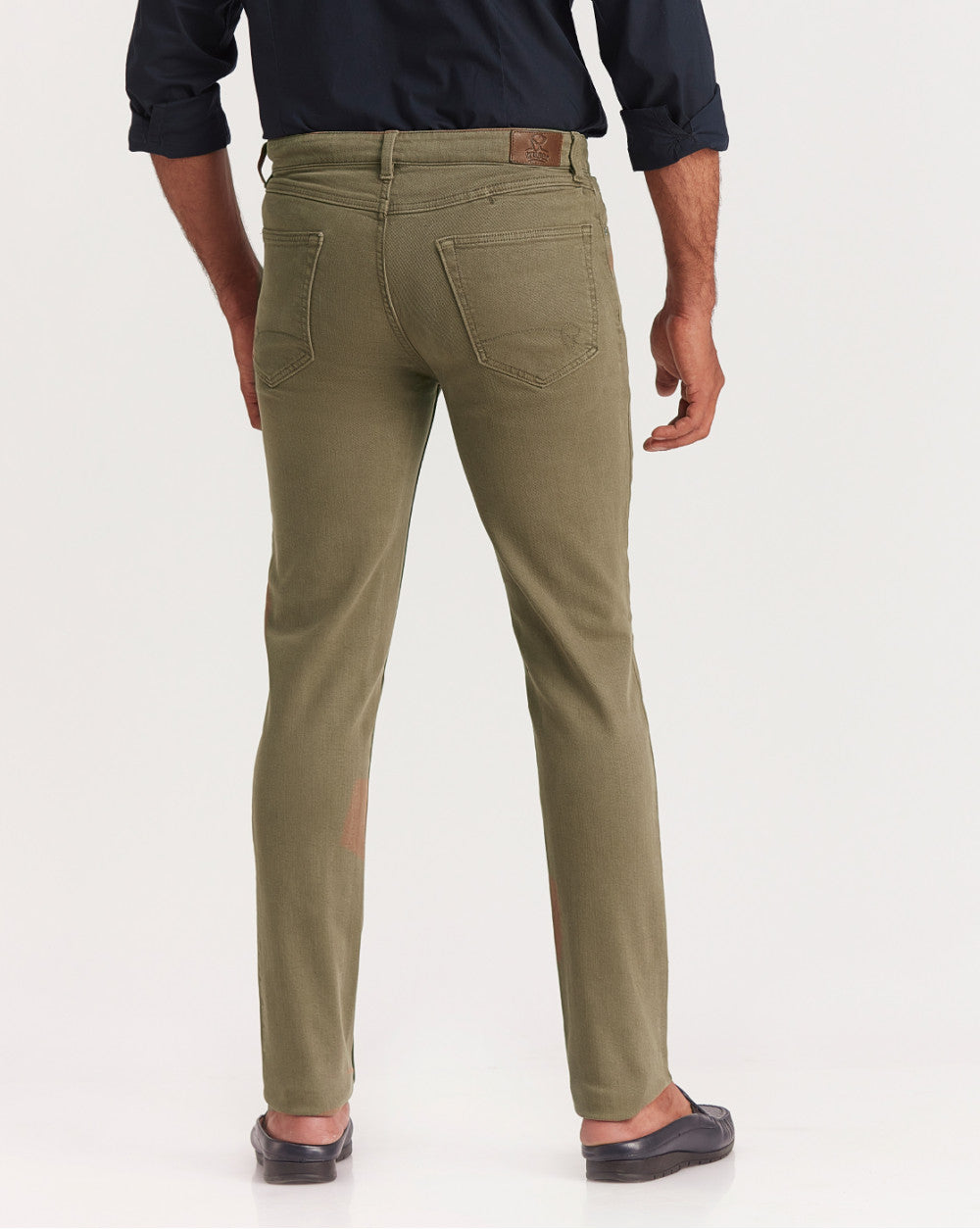 Slim Fit Six-Pocket Coloured Denims - Army Green