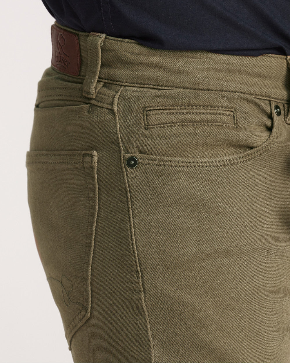 Slim Fit Six-Pocket Coloured Denims - Army Green