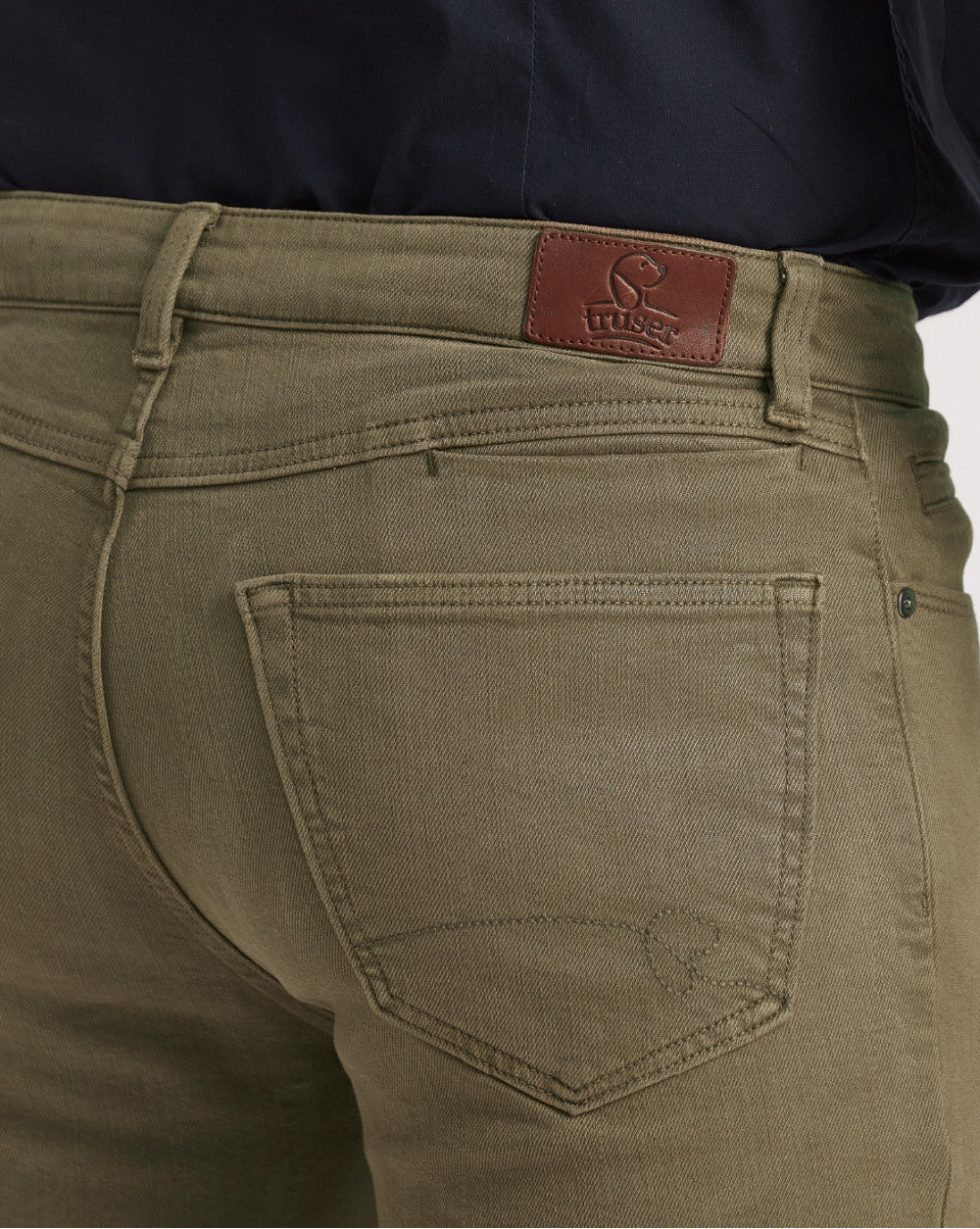 Slim Fit Six-Pocket Coloured Denims - Army Green