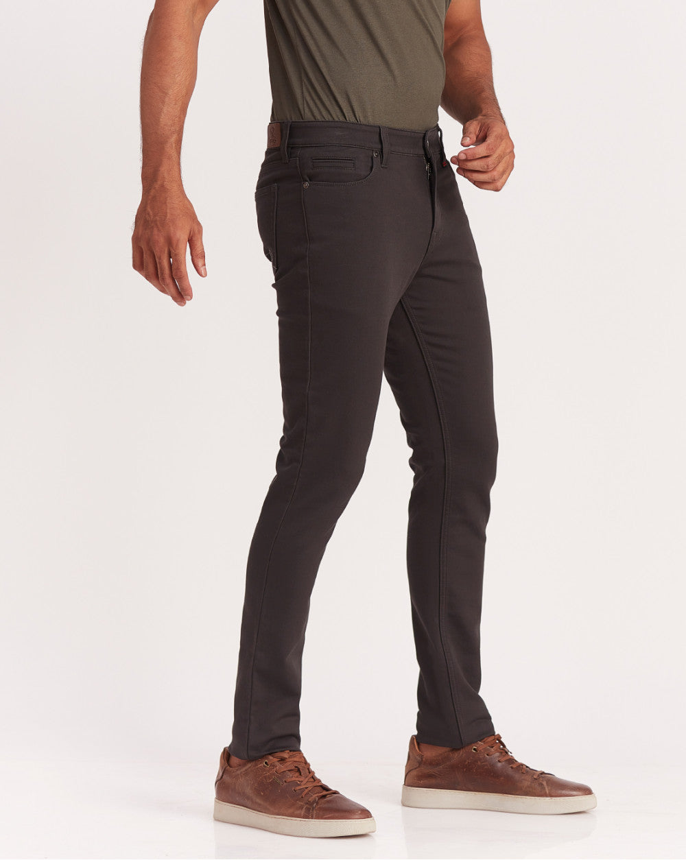 Skinny Fit Five-Pocket Urban Pants - Dark Grey