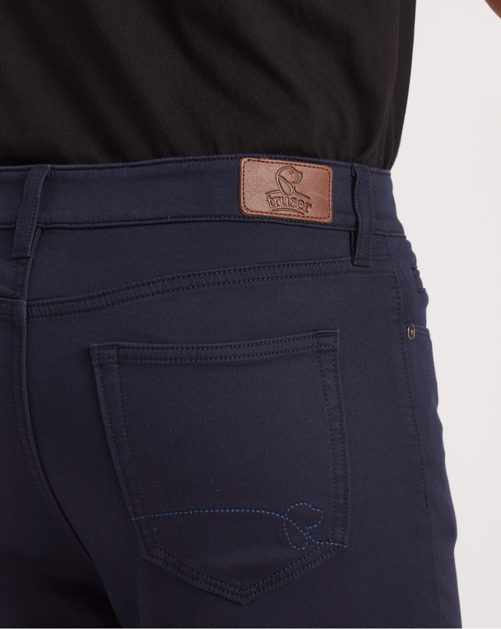 Skinny Fit Five-Pocket Urban Pants - Navy