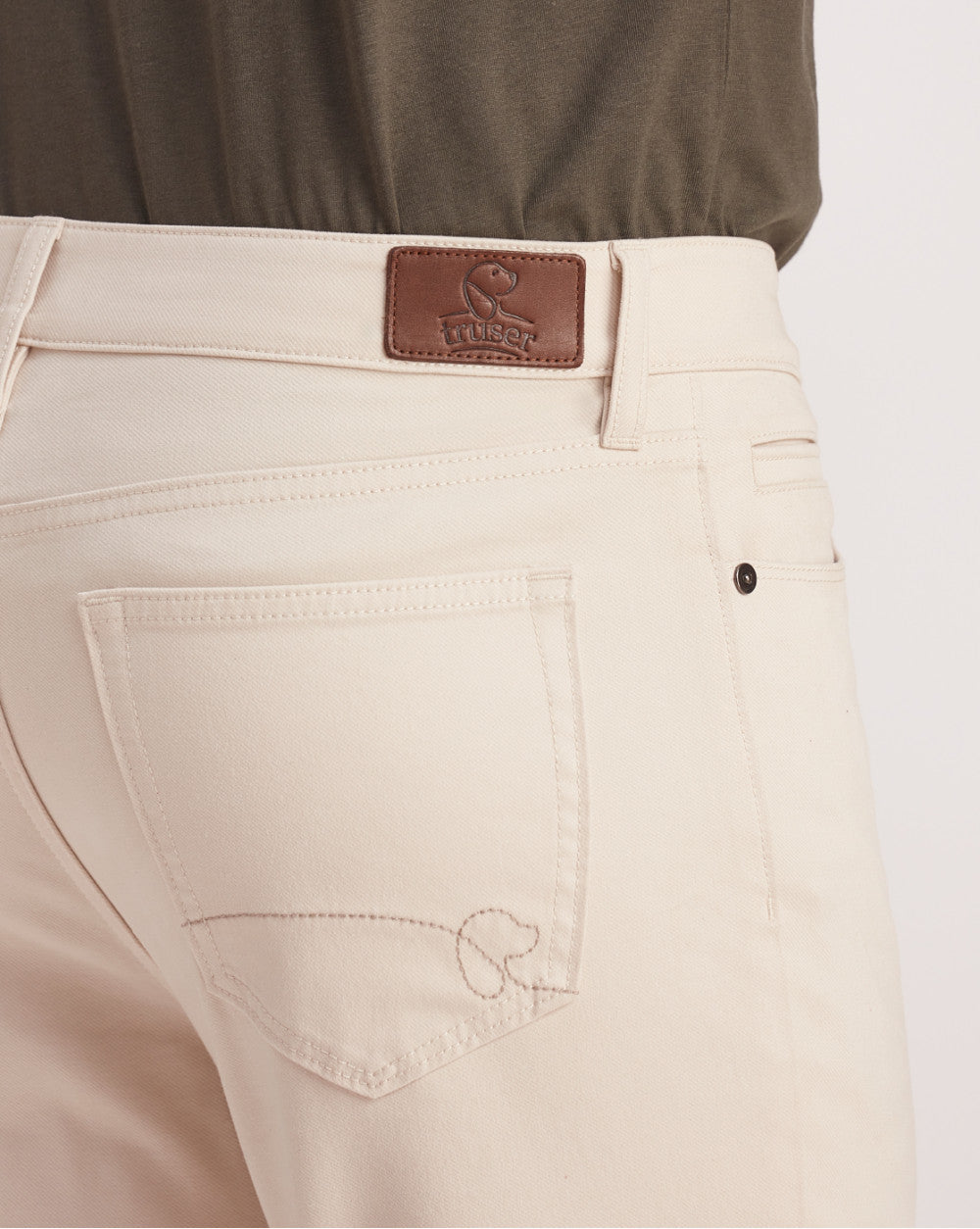 Skinny Fit Five-Pocket Luxe Pants - Off White