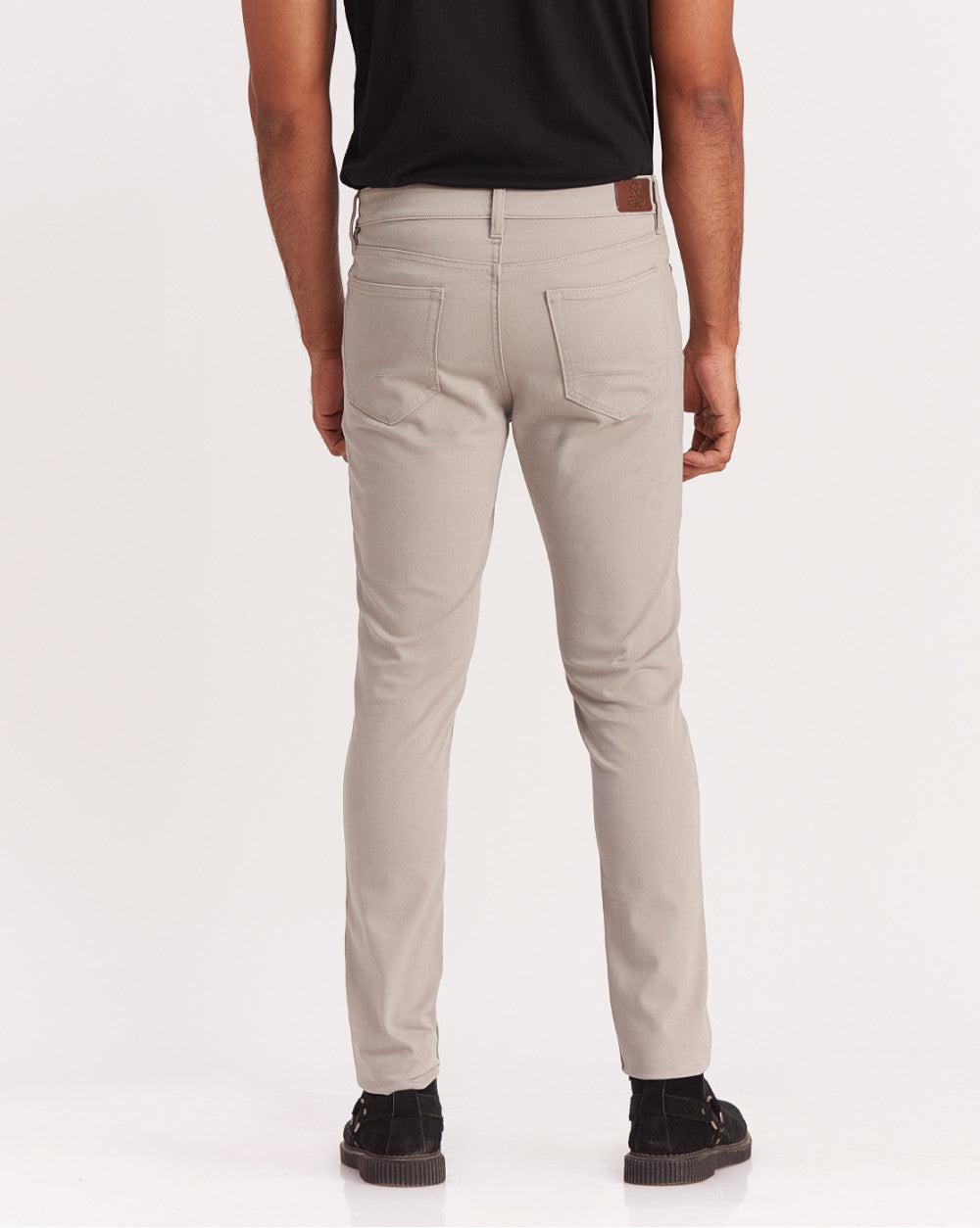 Skinny Fit Five-Pocket Luxe Pants - Grey