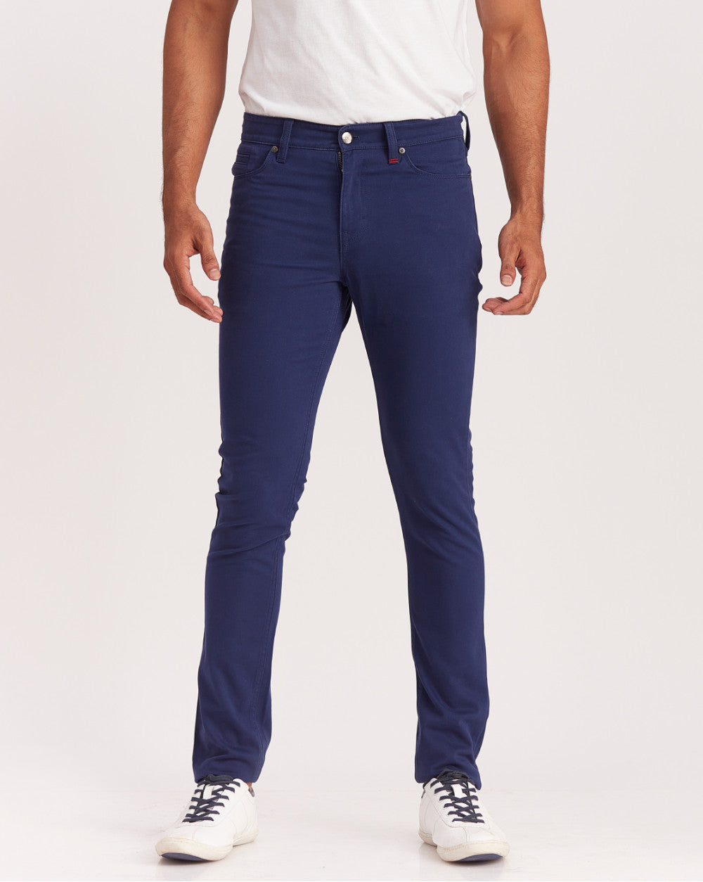 Skinny Fit Five-Pocket Luxe Pants - Bright Navy