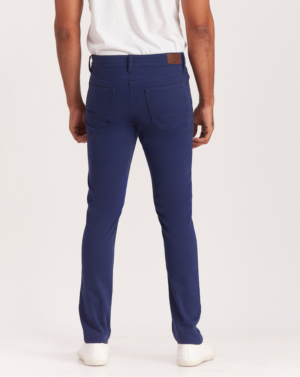 Skinny Fit Five-Pocket Luxe Pants - Bright Navy