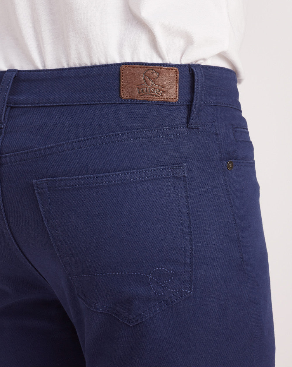 Skinny Fit Five-Pocket Luxe Pants - Bright Navy