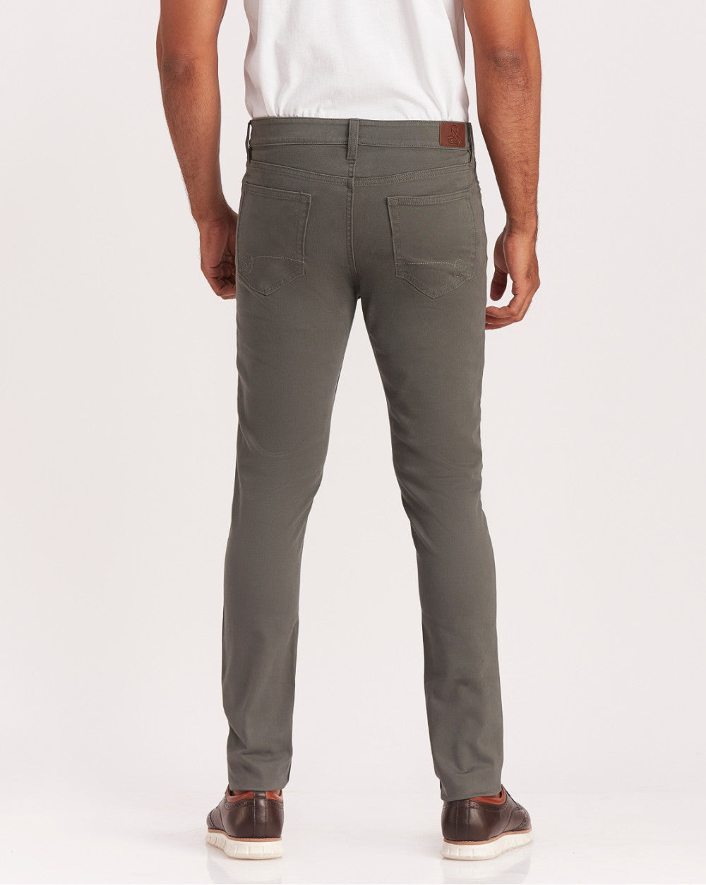 Skinny Fit Five-Pocket Luxe Pants - Hunter Green