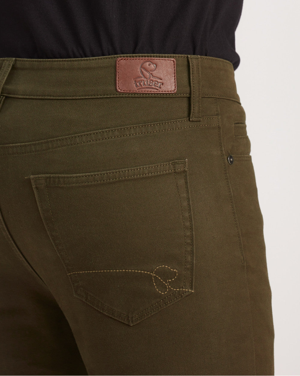 Skinny Fit Five-Pocket Luxe Pants - Camo Green