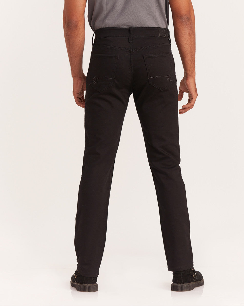Slim Fit Five-Pocket Urban Pants - Jet Black