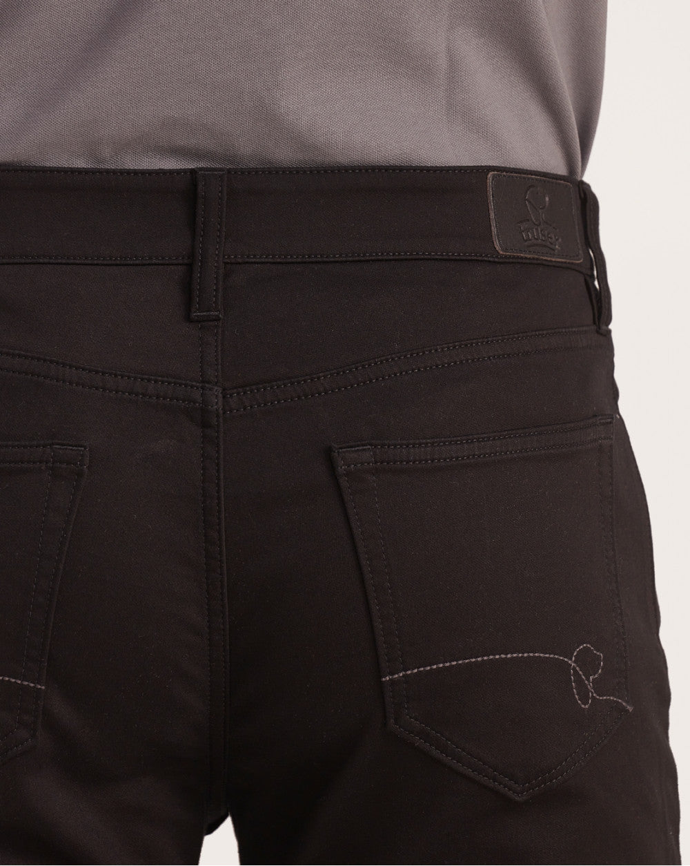 Slim Fit Five-Pocket Urban Pants - Jet Black