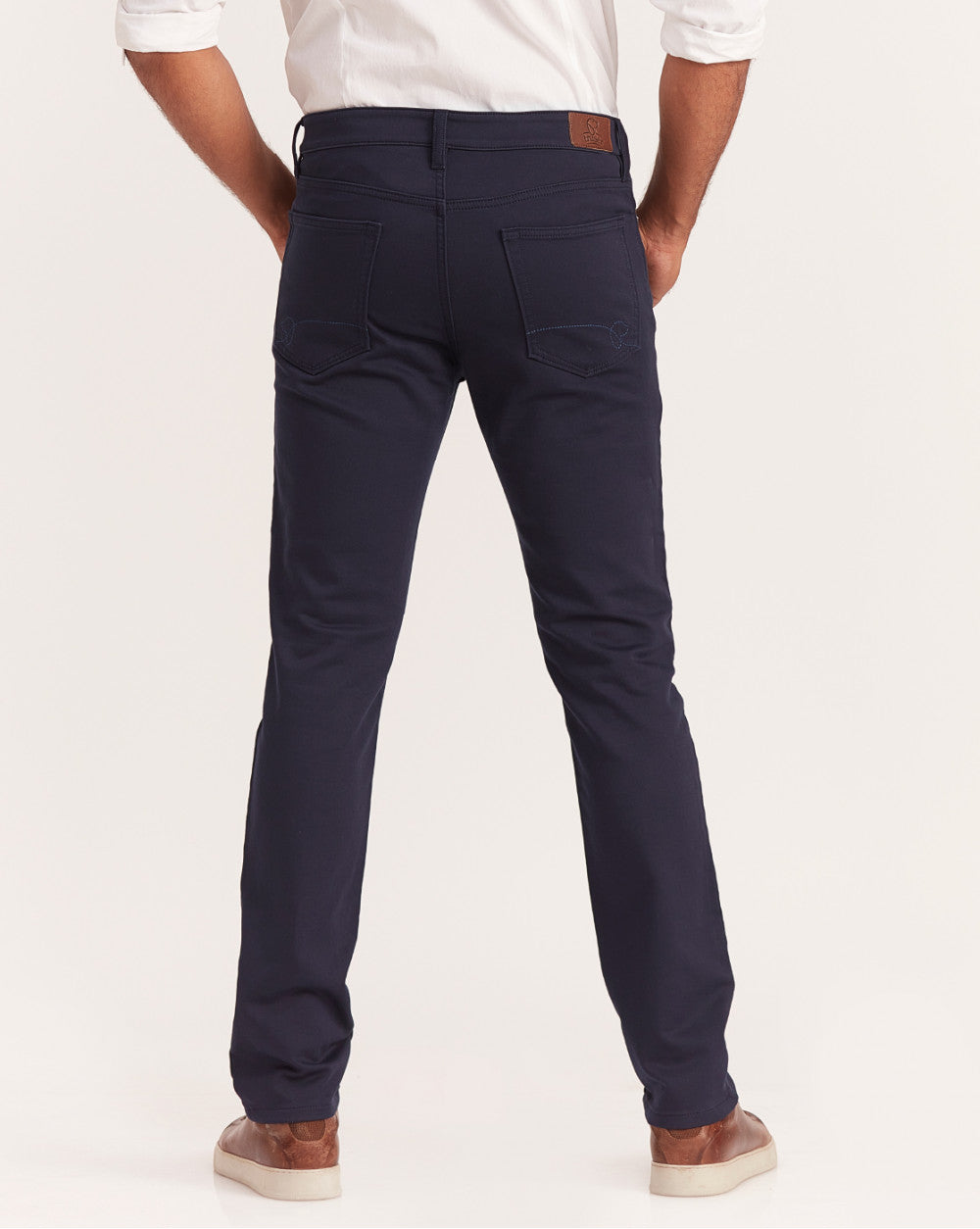 Slim Fit Five-Pocket Urban Pants - Navy