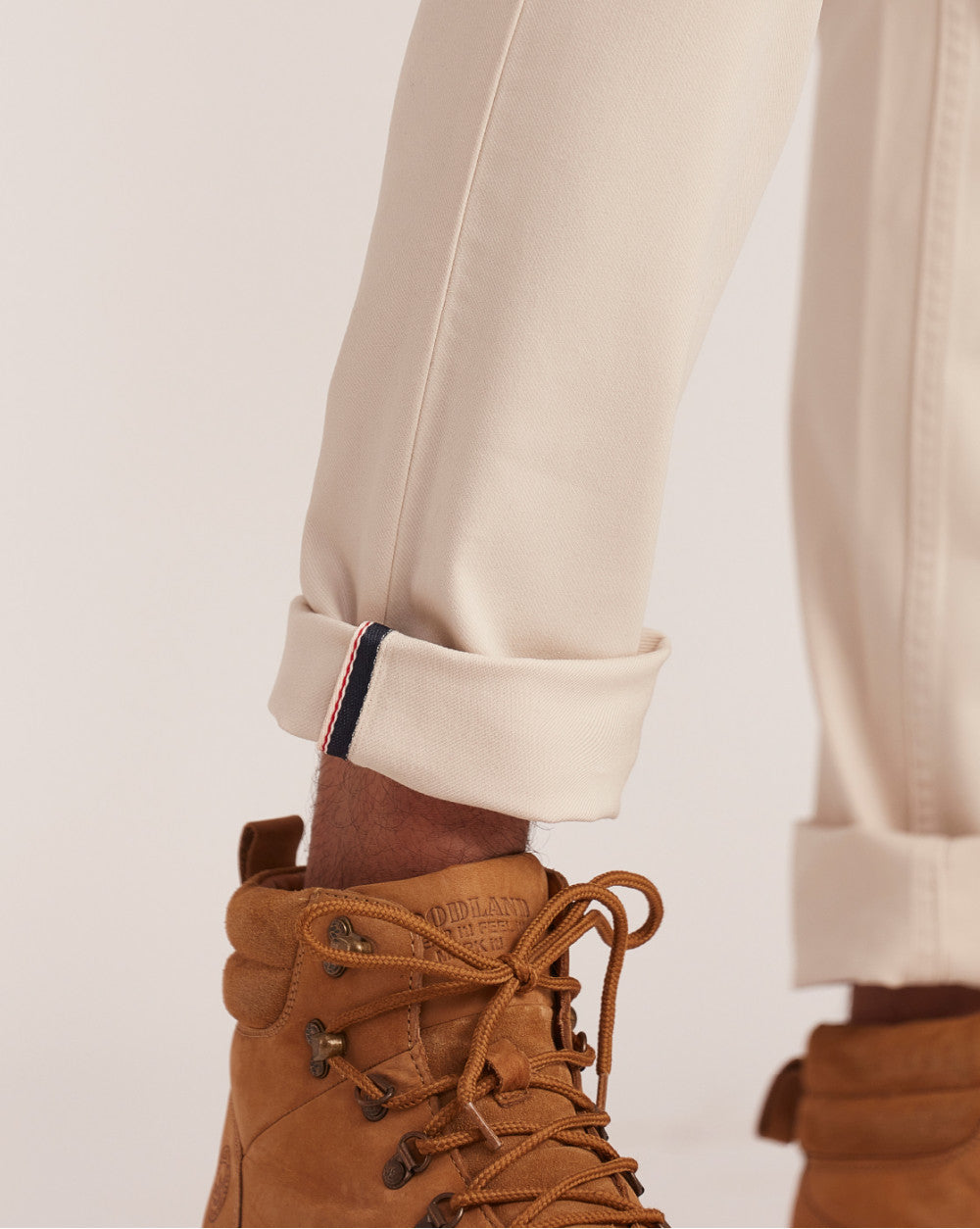 Slim Fit Five-Pocket Luxe Pants - Off White