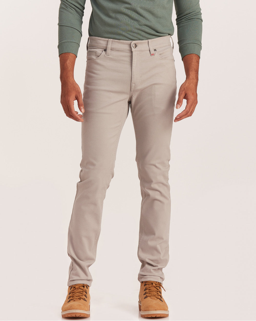 Slim Fit Five-Pocket Luxe Pants - Grey