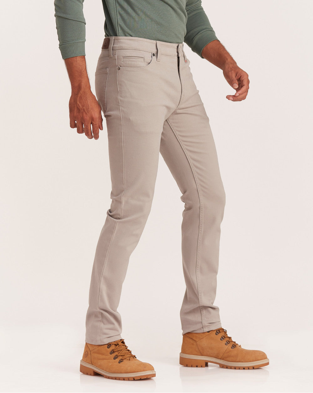 Slim Fit Five-Pocket Luxe Pants - Grey