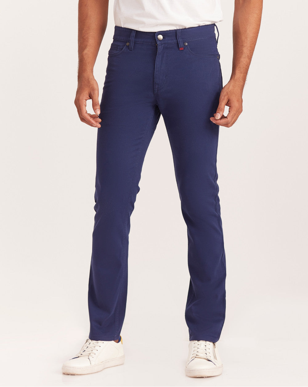 Slim Fit Five-Pocket Luxe Pants - Bright Navy