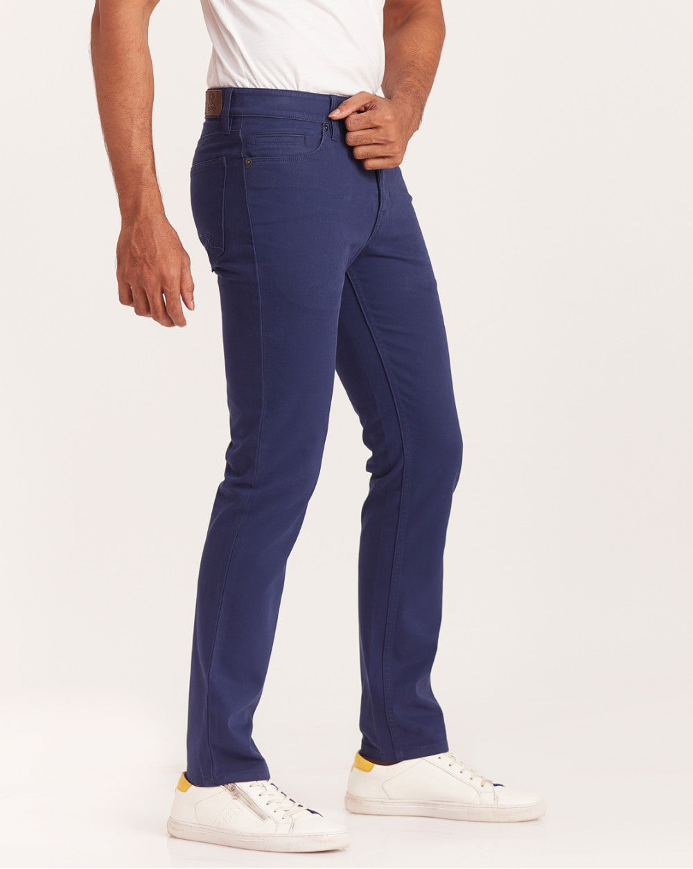 Slim Fit Five-Pocket Luxe Pants - Bright Navy