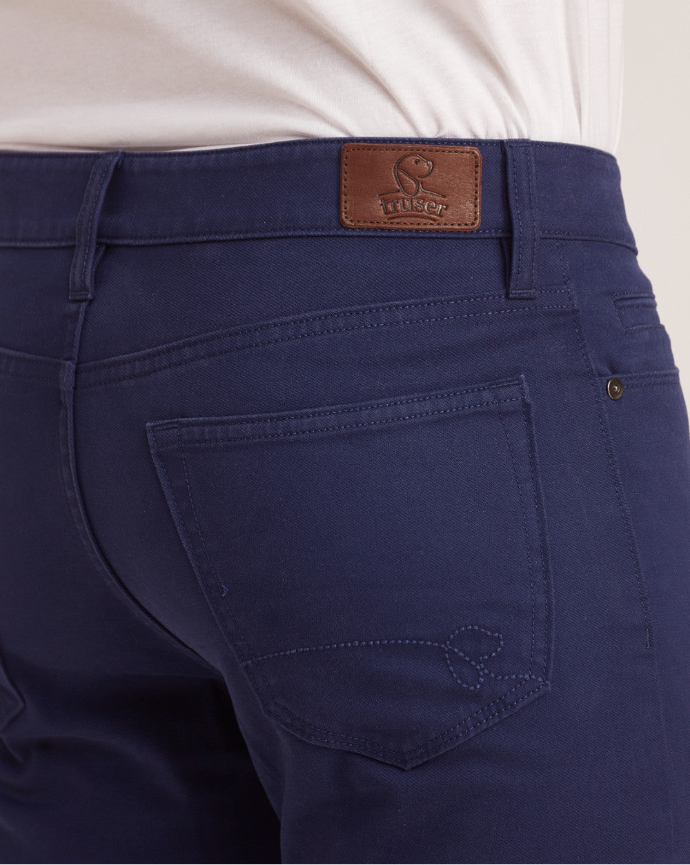 Slim Fit Five-Pocket Luxe Pants - Bright Navy