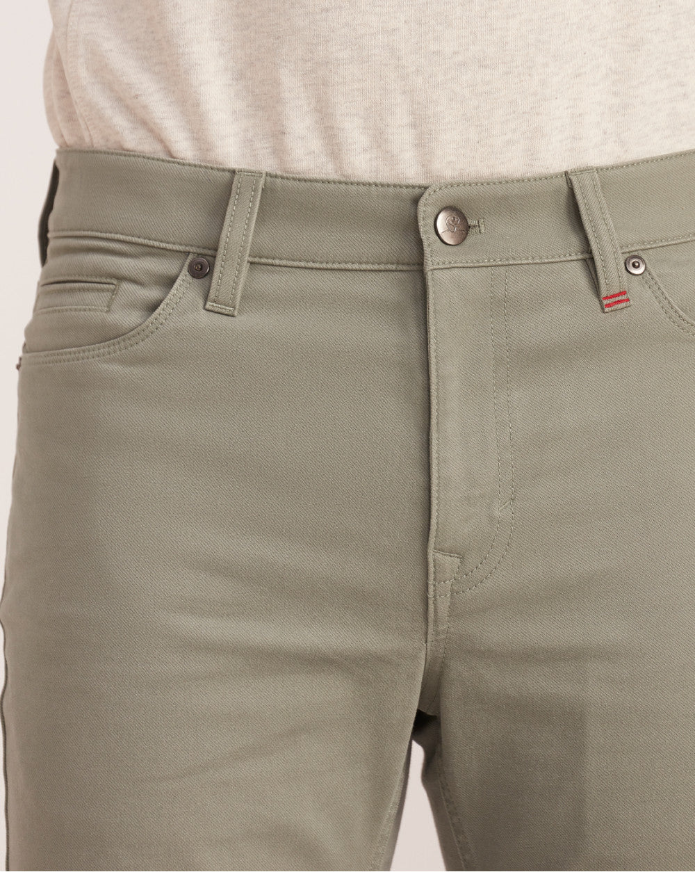 Slim Fit Five-Pocket Luxe Pants - Pastel Sage