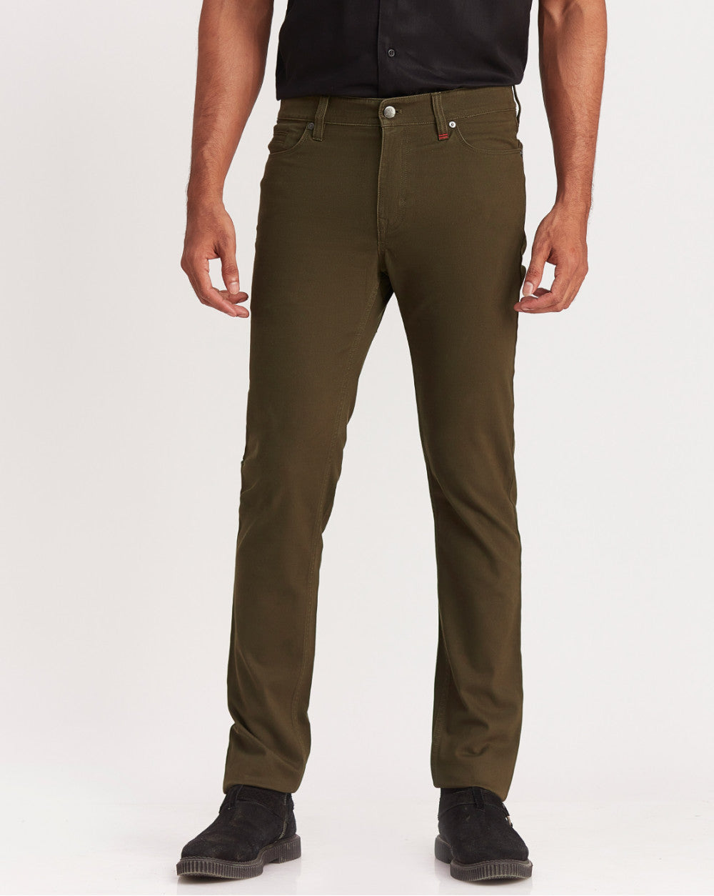 Slim Fit Five-Pocket Luxe Pants - Camo Green
