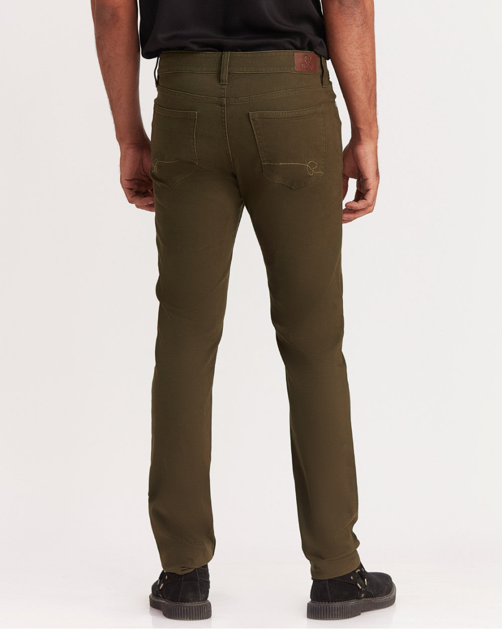 Slim Fit Five-Pocket Luxe Pants - Camo Green