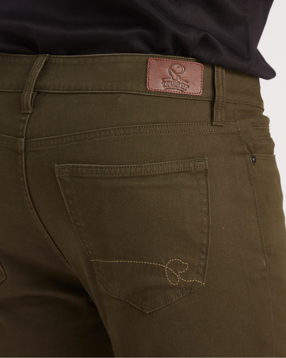 Slim Fit Five-Pocket Luxe Pants - Camo Green