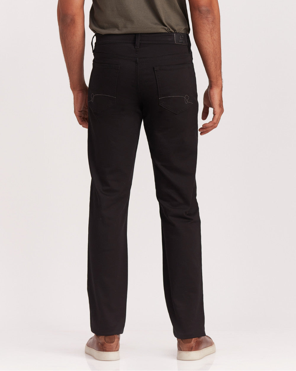 Straight Fit Five-Pocket Urban Pants - Jet Black