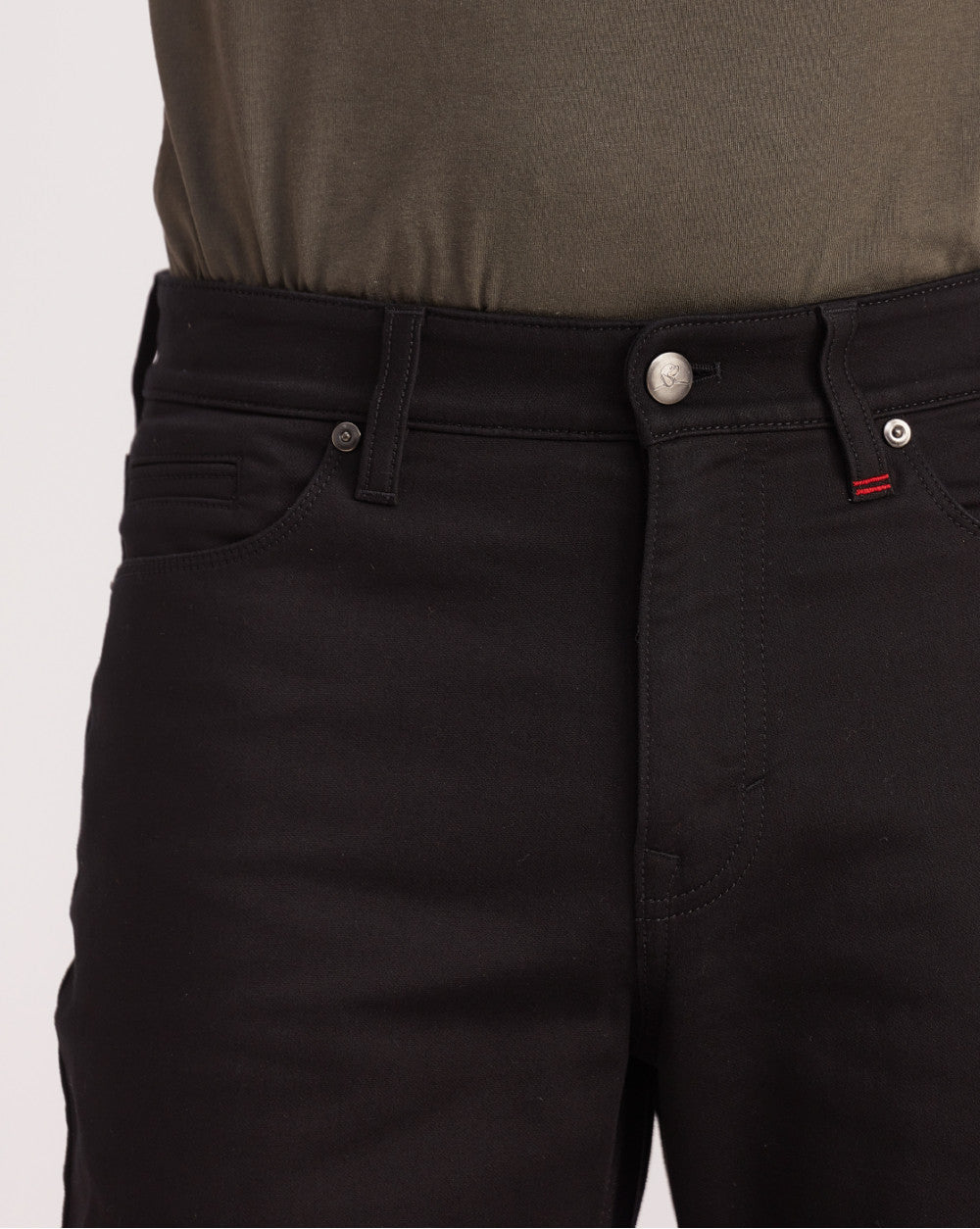 Straight Fit Five-Pocket Urban Pants - Jet Black