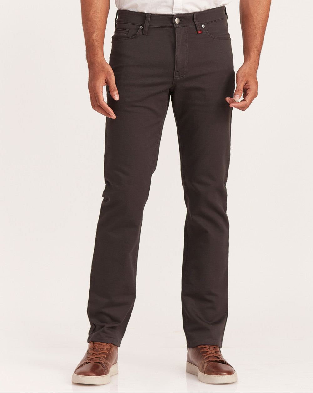 Straight Fit Five-Pocket Urban Pants - Dark Grey