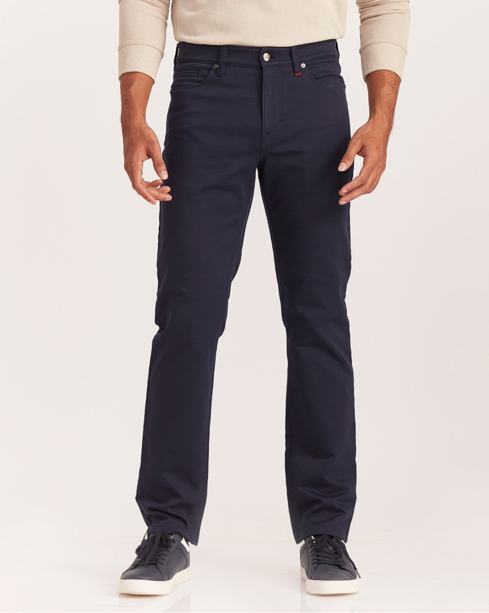 Straight Fit Five-Pocket Urban Pants - Navy