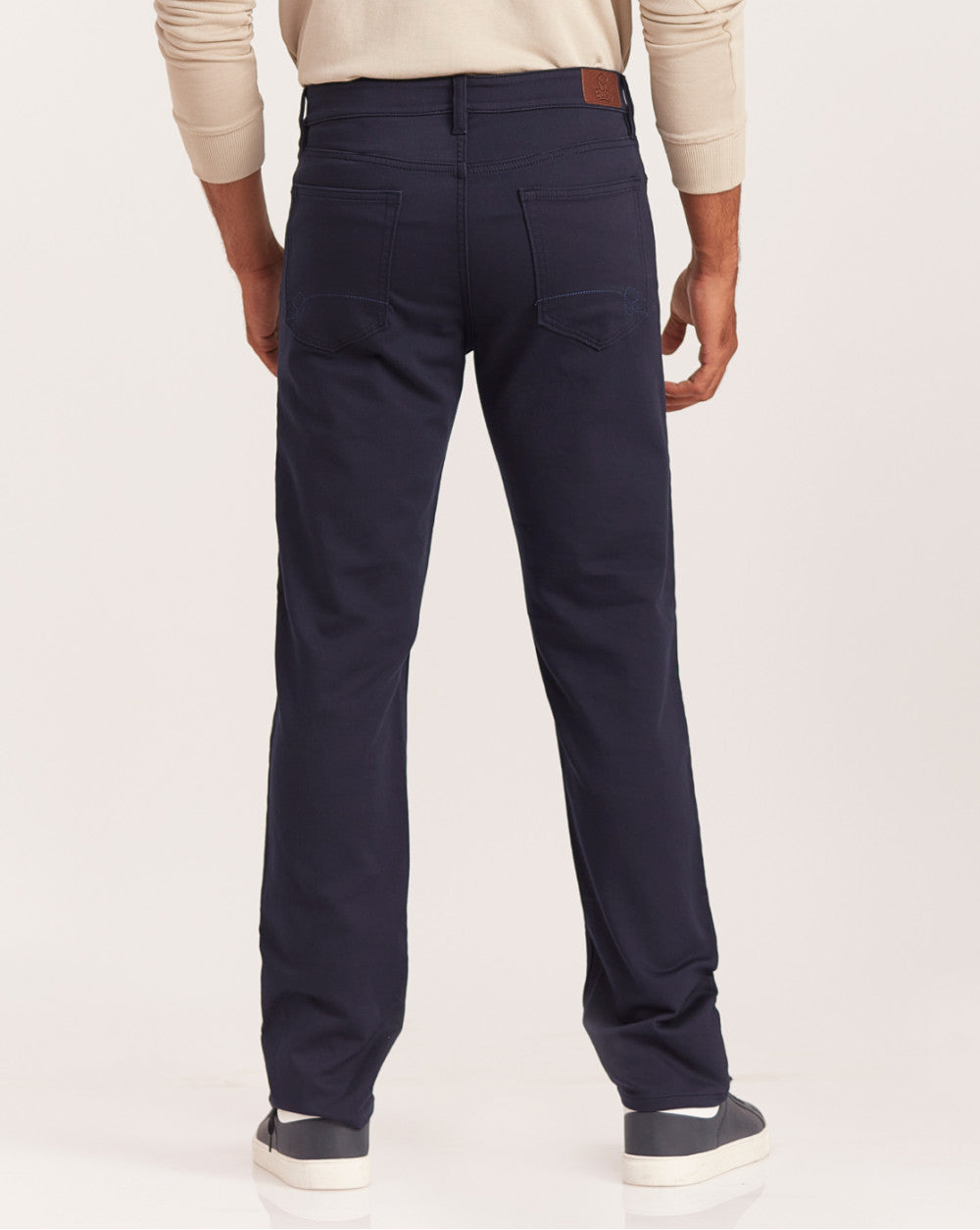 Straight Fit Five-Pocket Urban Pants - Navy