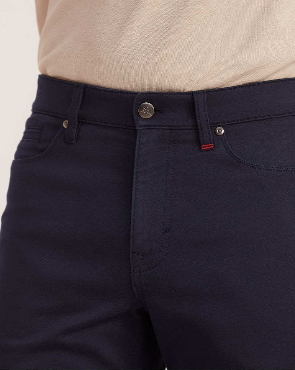 Straight Fit Five-Pocket Urban Pants - Navy