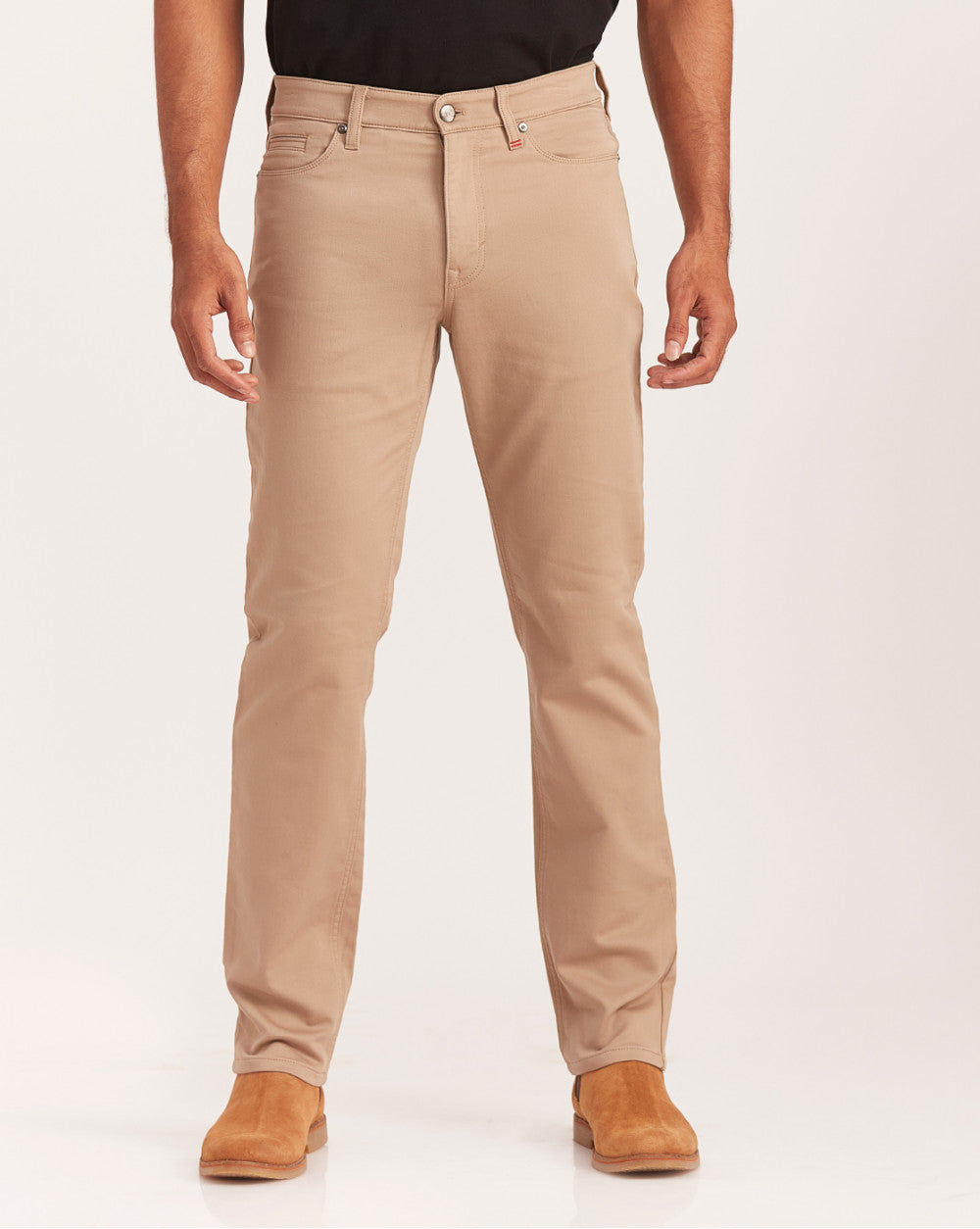 Straight Fit Five-Pocket Urban Pants - Khaki