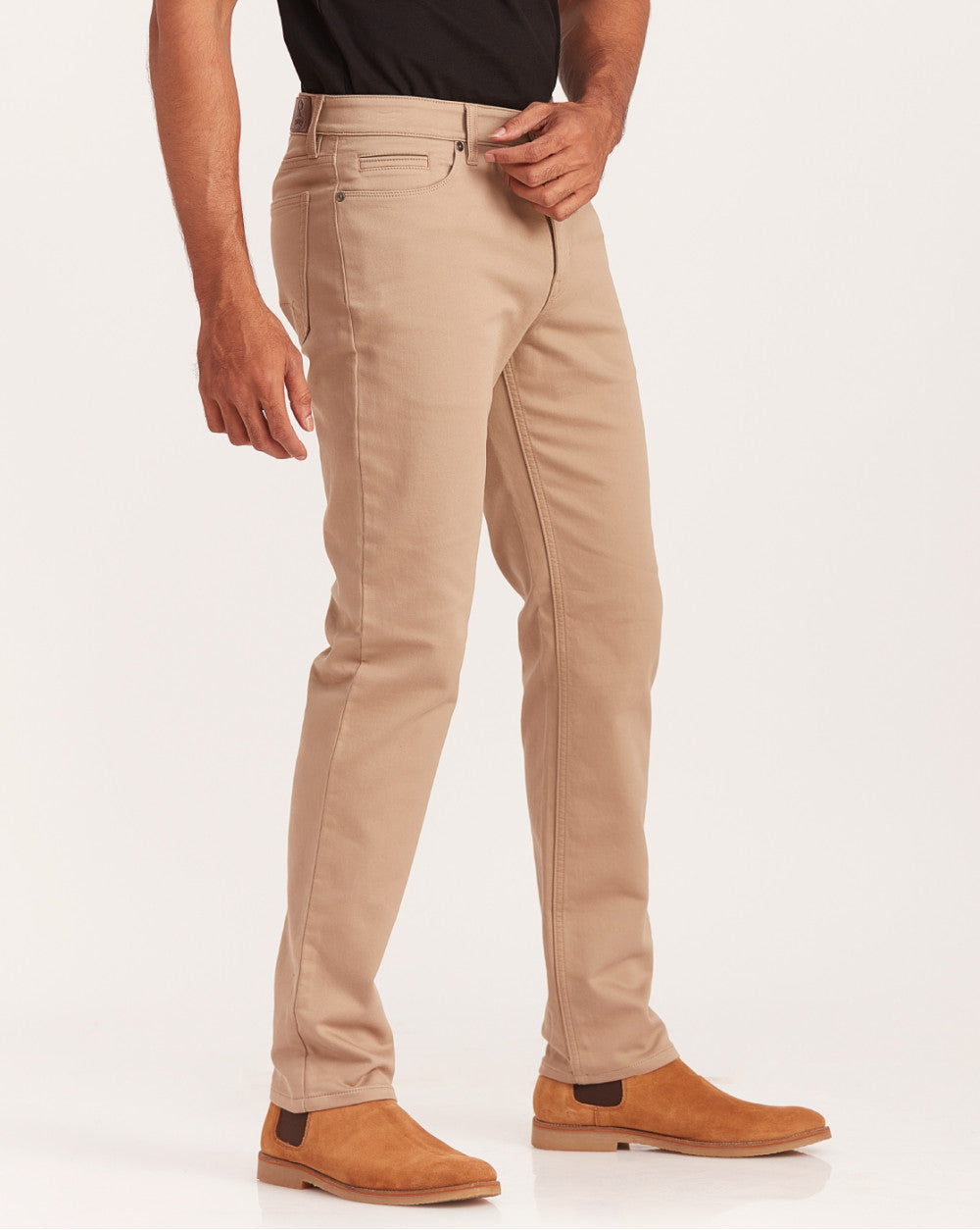 Straight Fit Five-Pocket Urban Pants - Khaki