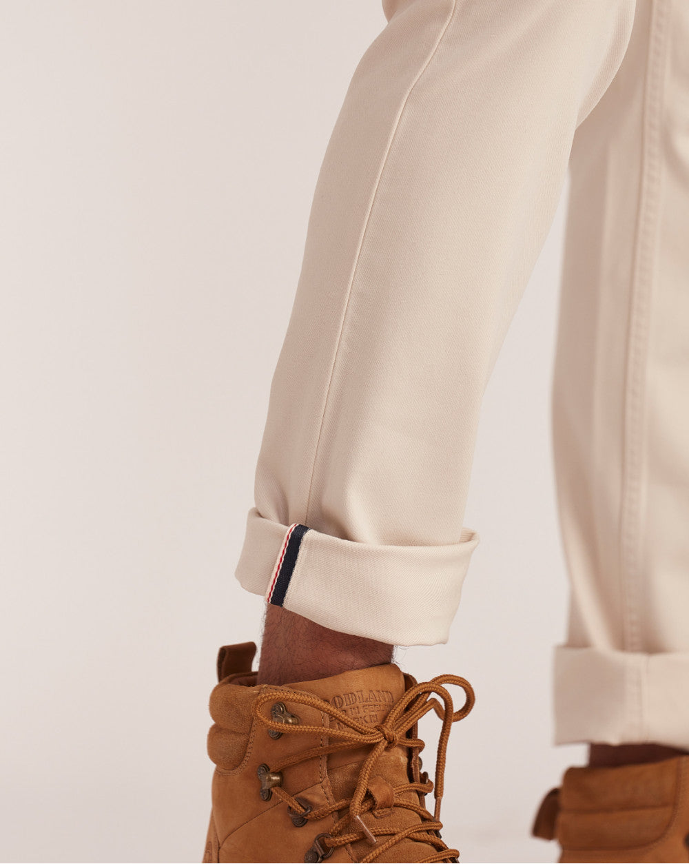 Straight Fit Five-Pocket Luxe Pants - Off White