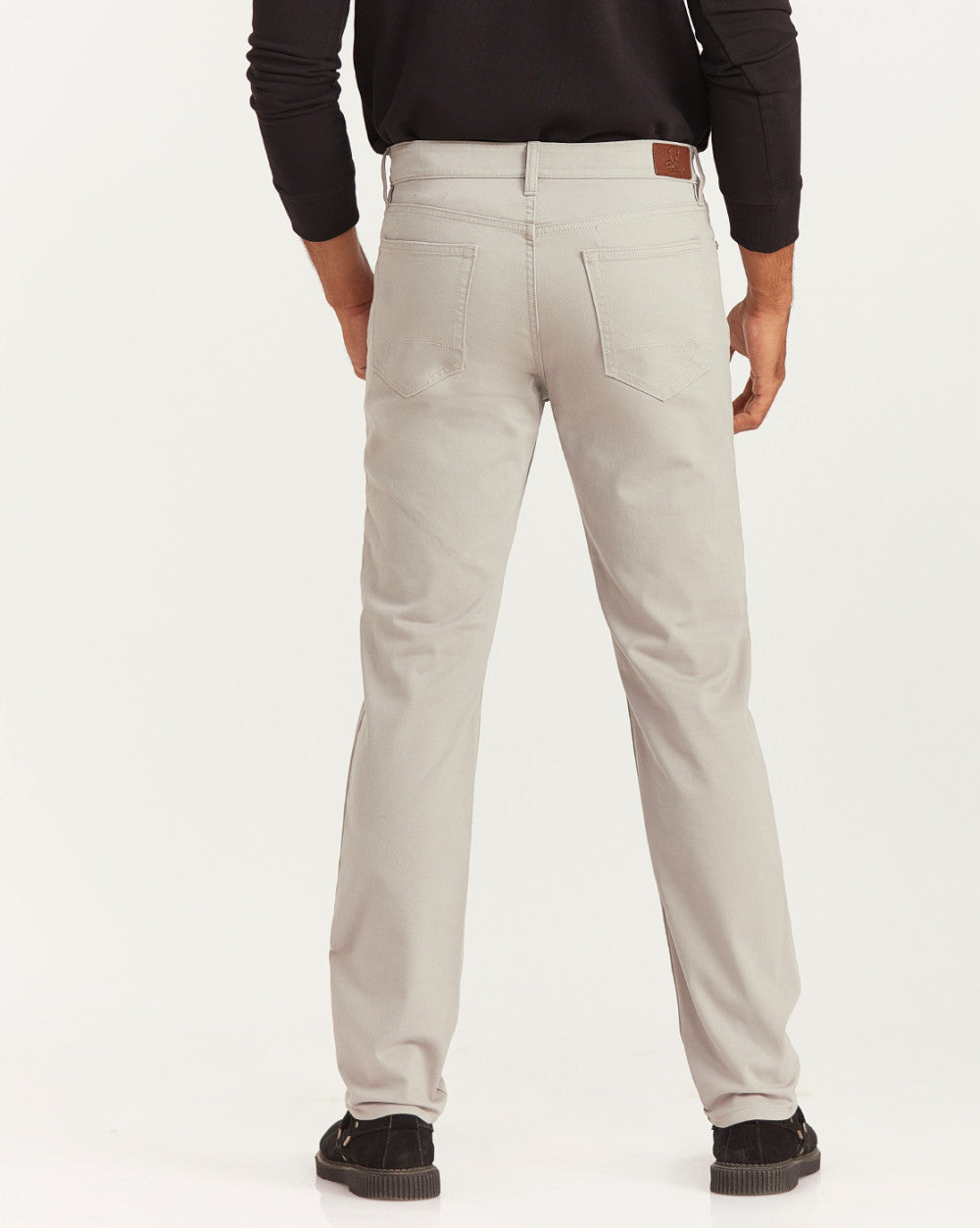 Straight Fit Five-Pocket Luxe Pants - Grey