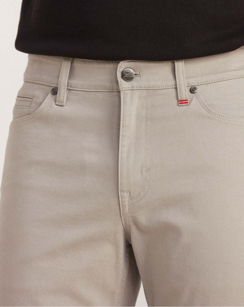 Straight Fit Five-Pocket Luxe Pants - Grey