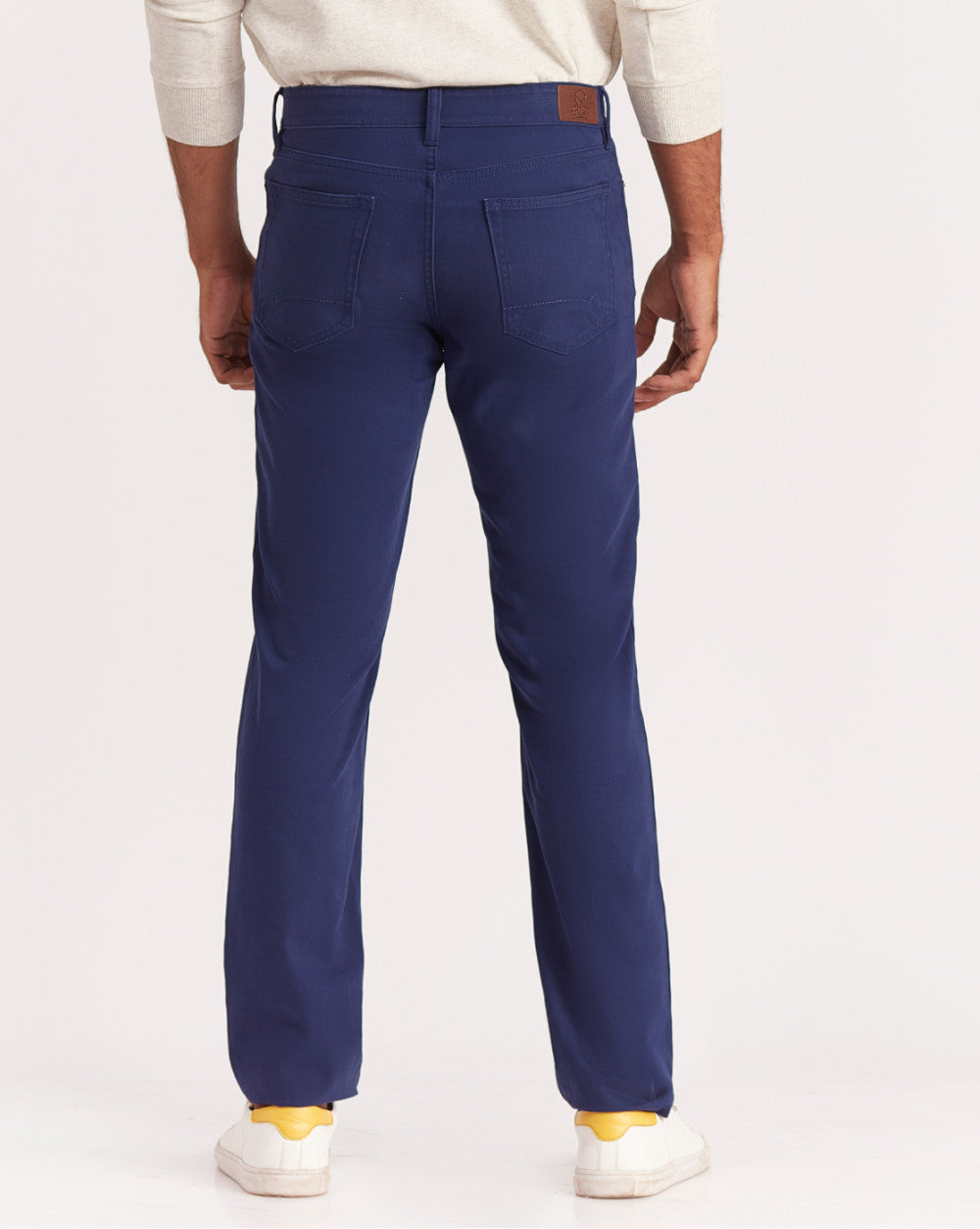 Straight Fit Five-Pocket Luxe Pants - Bright Navy