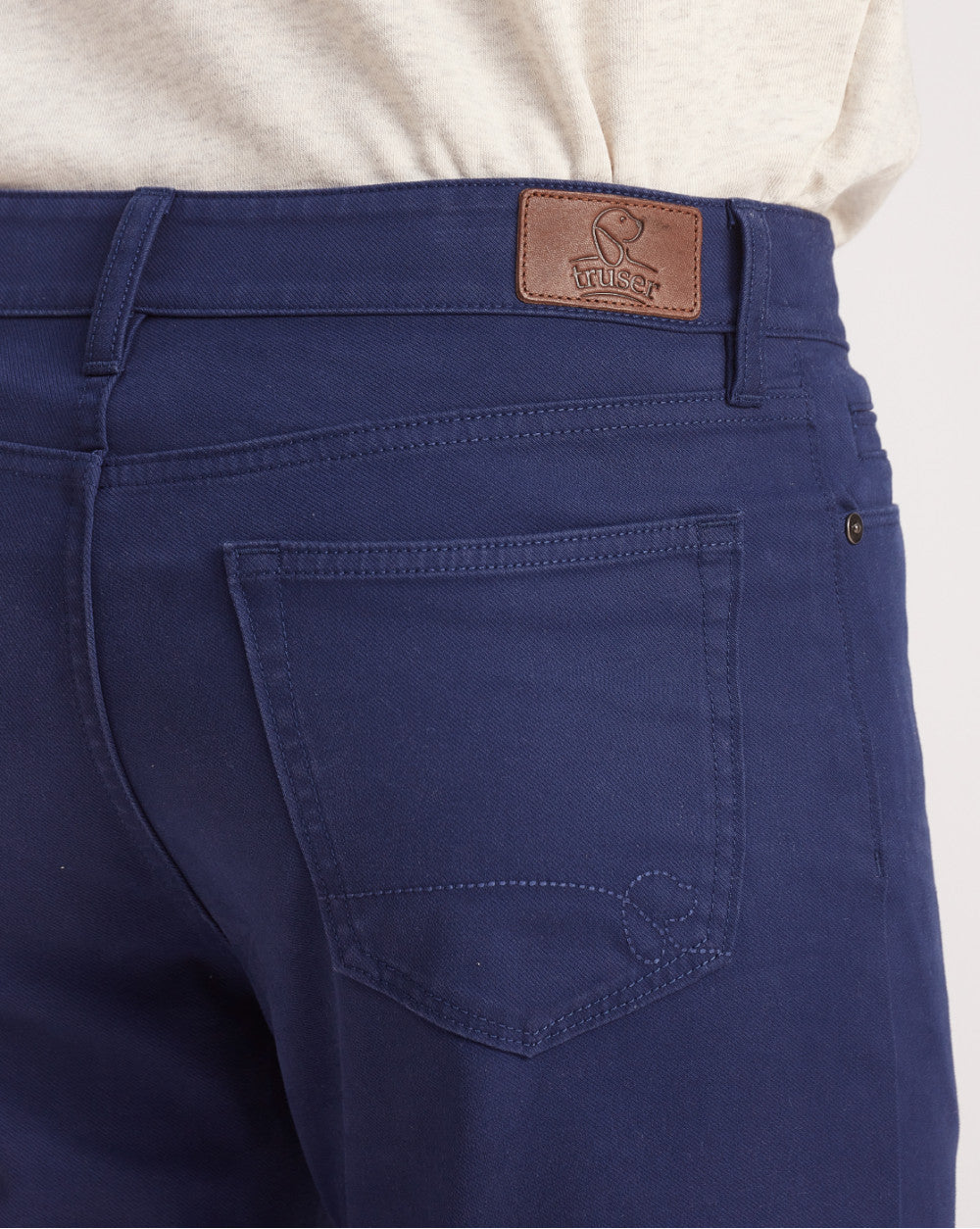 Straight Fit Five-Pocket Luxe Pants - Bright Navy