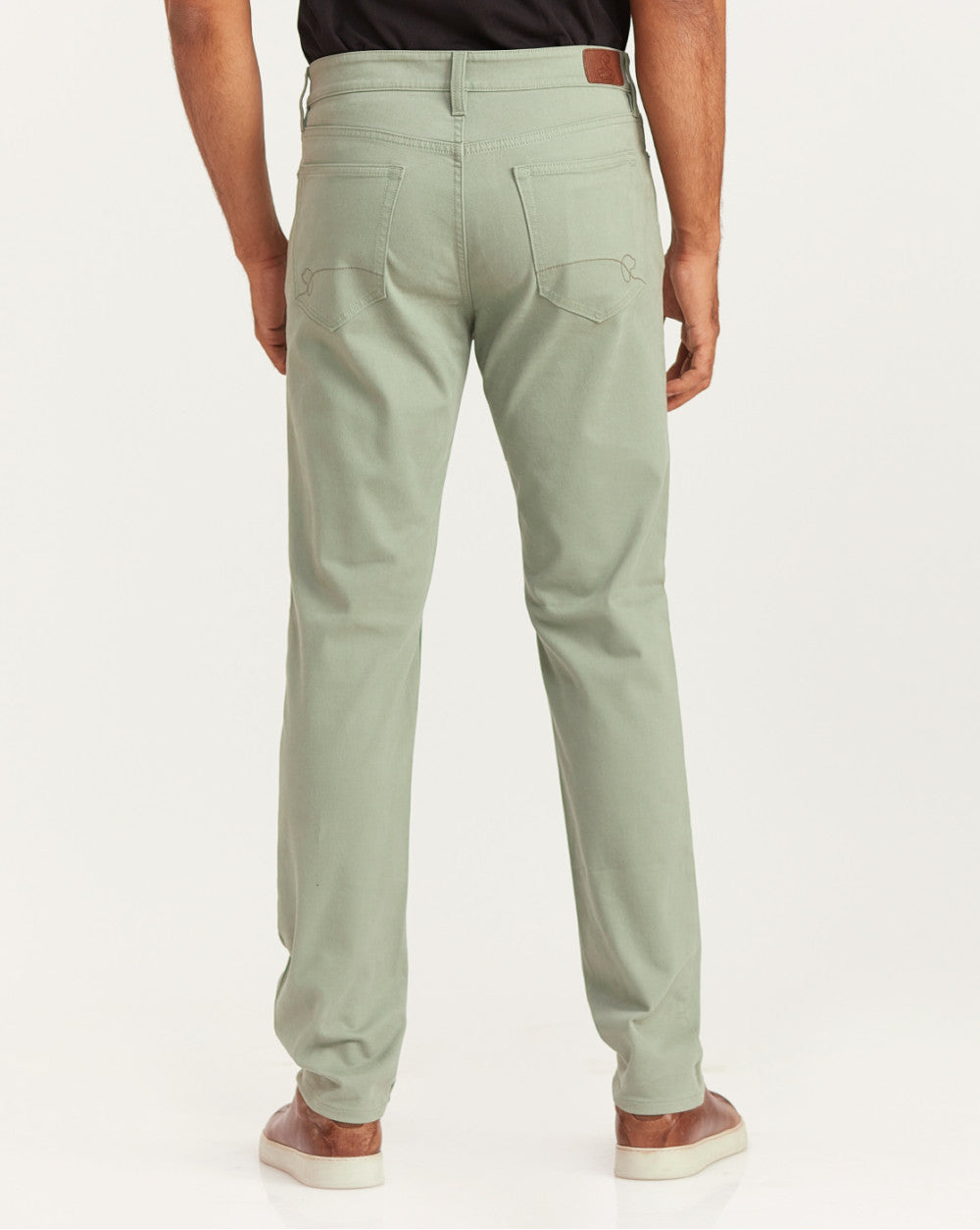 Straight Fit Five-Pocket Luxe Pants - Pastel Sage