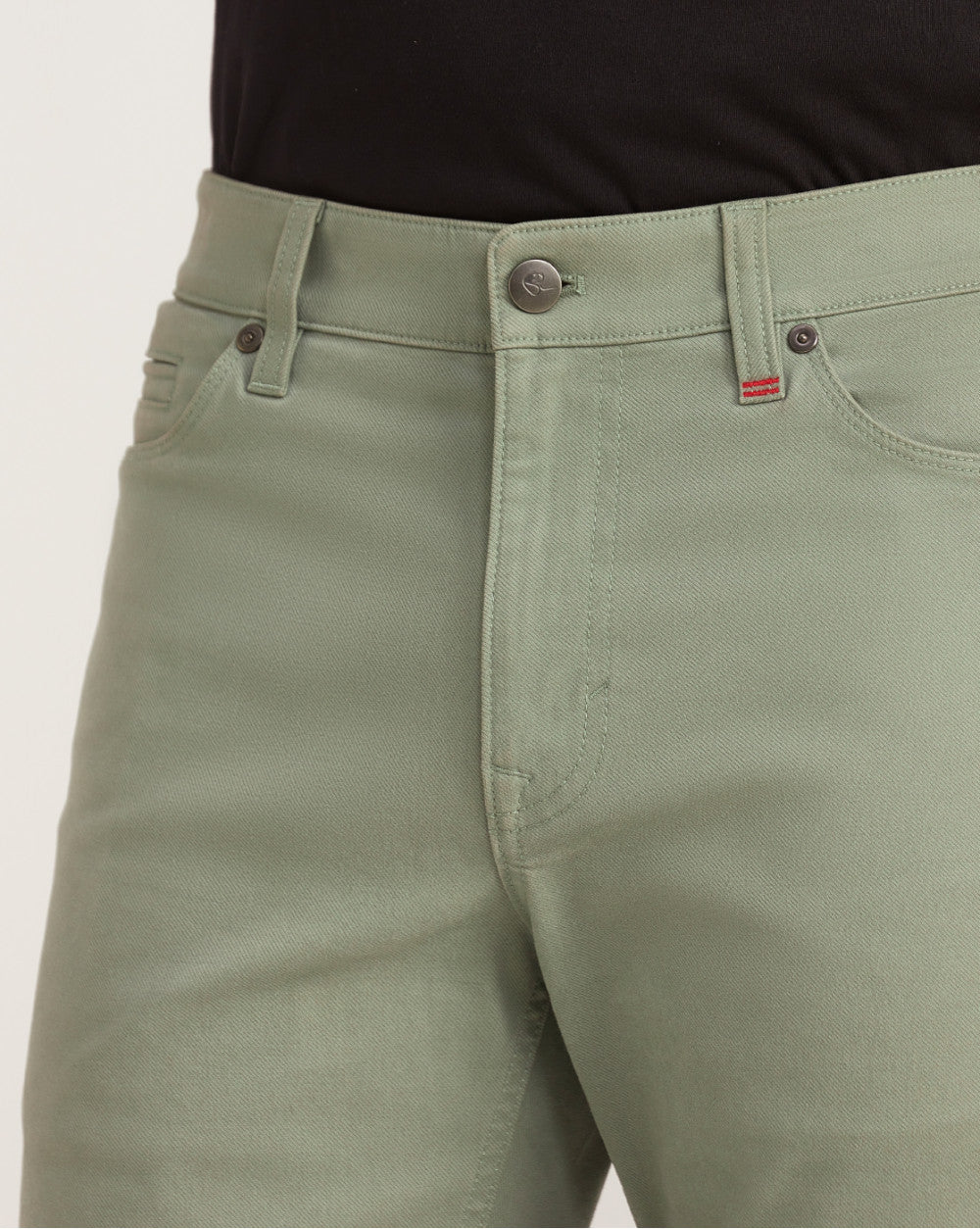 Straight Fit Five-Pocket Luxe Pants - Pastel Sage