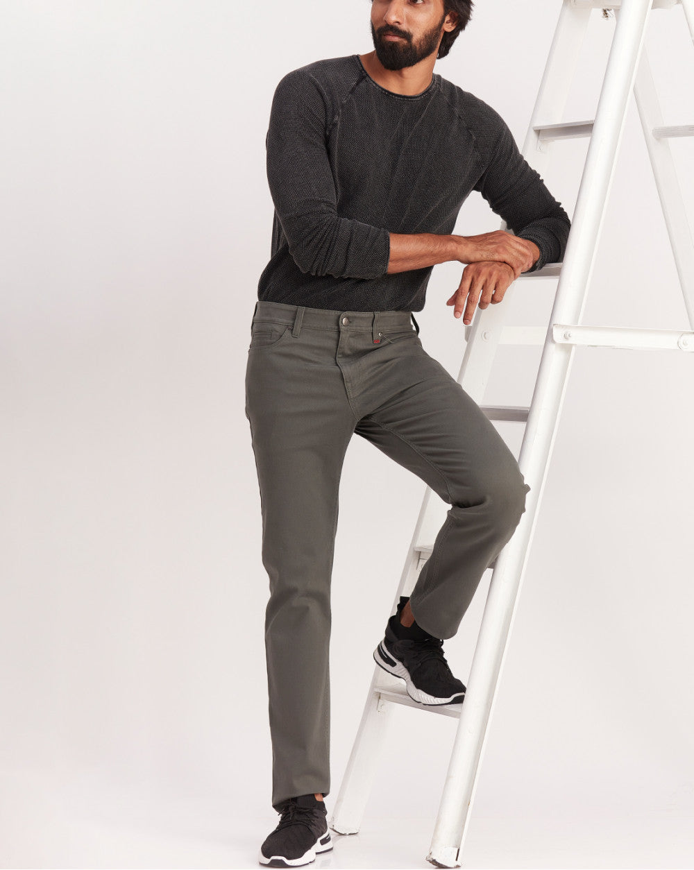 Straight Fit Five-Pocket Luxe Pants - Hunter Green