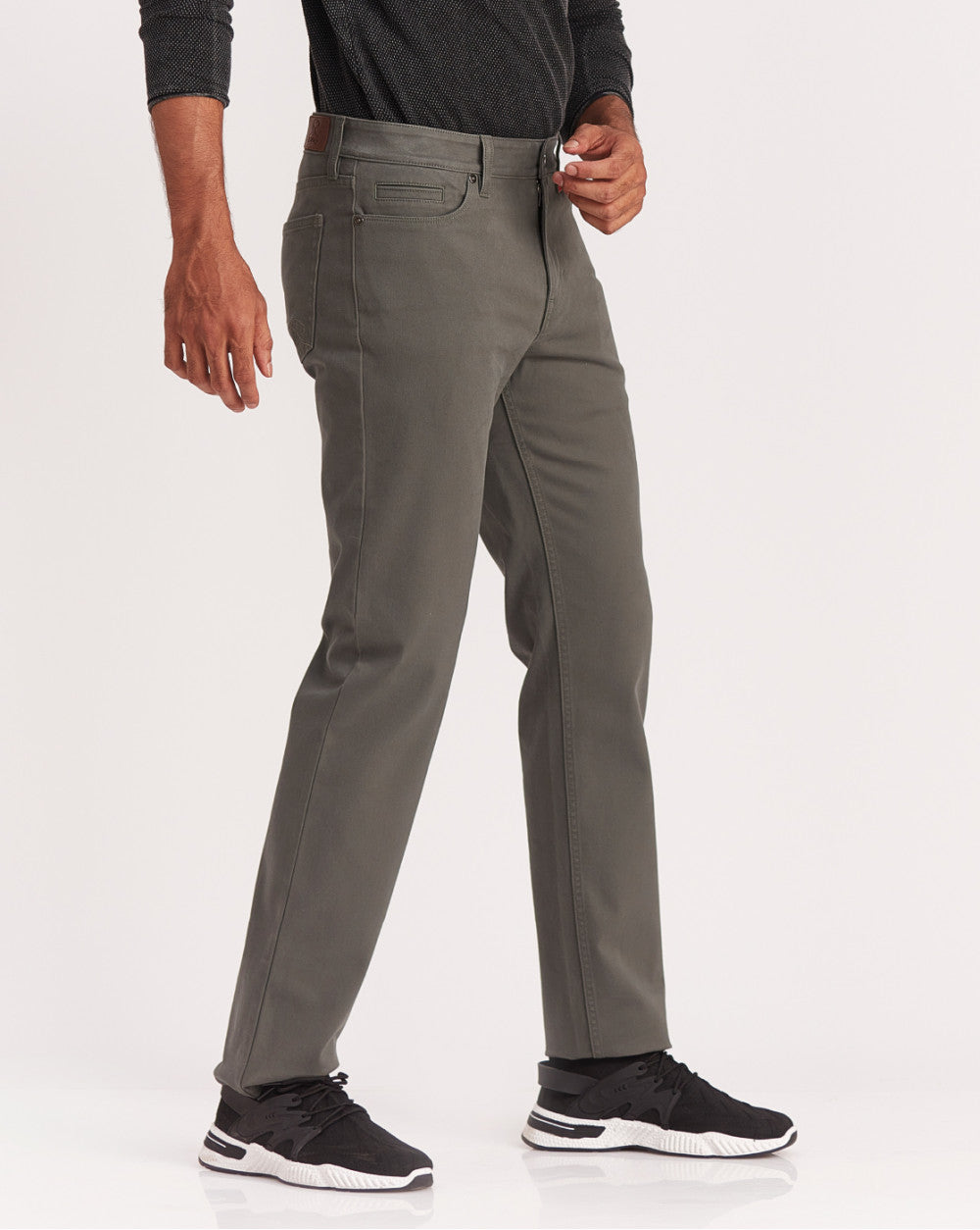 Straight Fit Five-Pocket Luxe Pants - Hunter Green