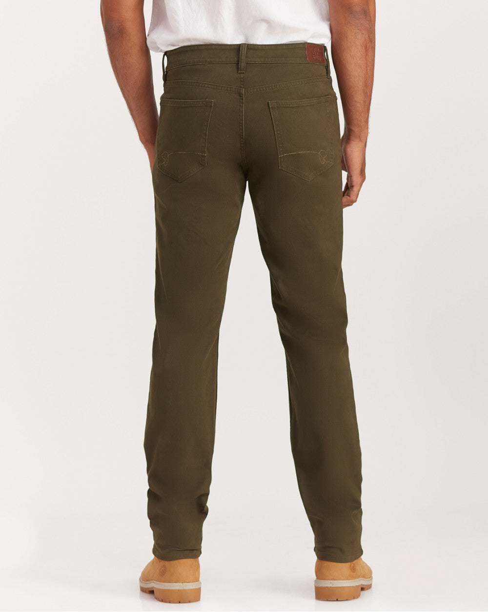 Straight Fit Five-Pocket Luxe Pants - Camo Green