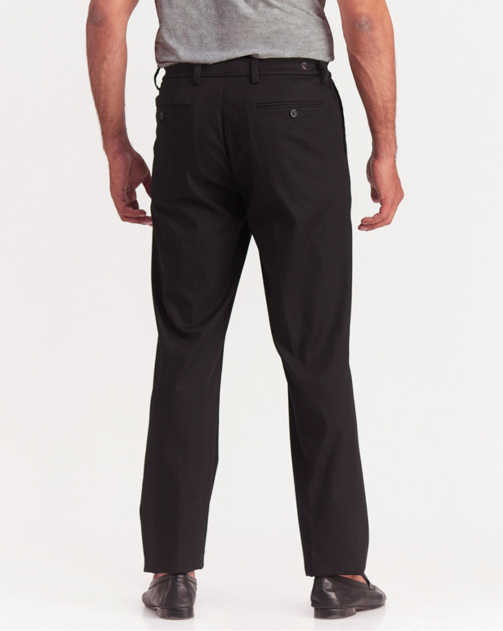 Single Pleated Relaxed Fit Trousers - Jet Black